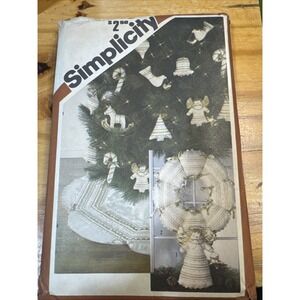 Vintage Simplicity Craft Pattern #5176 Uncut Ornament Wreath Tree Skirt Table FF
